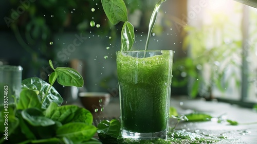 green juice in a glass generative ai