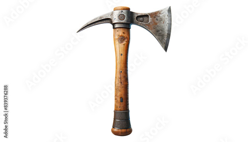 Vintage mountain ice axe  isolated on transparent or white background. photo