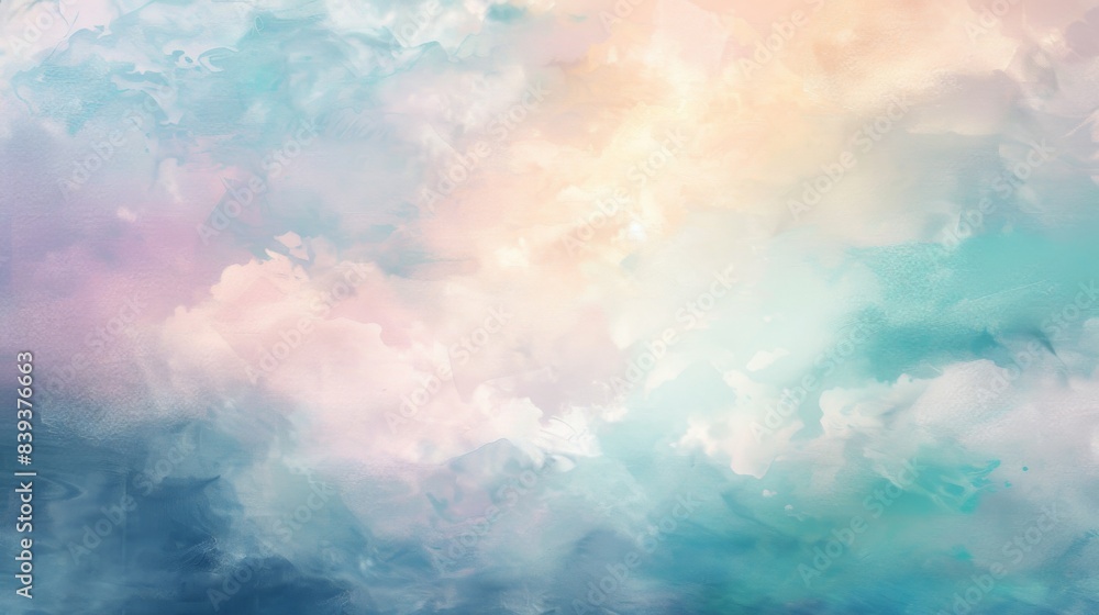 Soft pastel hues blending seamlessly in an abstract watercolor style, evoking a calm and serene atmosphere Soft pastel hues blending seamlessly in an abstract watercolor style, evoking a calm and serene atmosphere