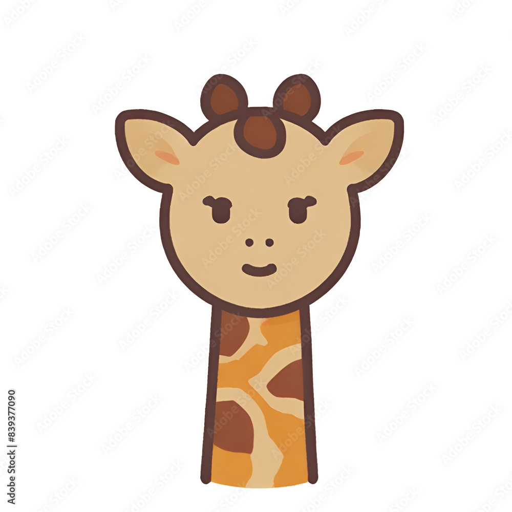 Obraz premium Giraffe transparent, simple icon, PNG, can be used easily and conveniently.