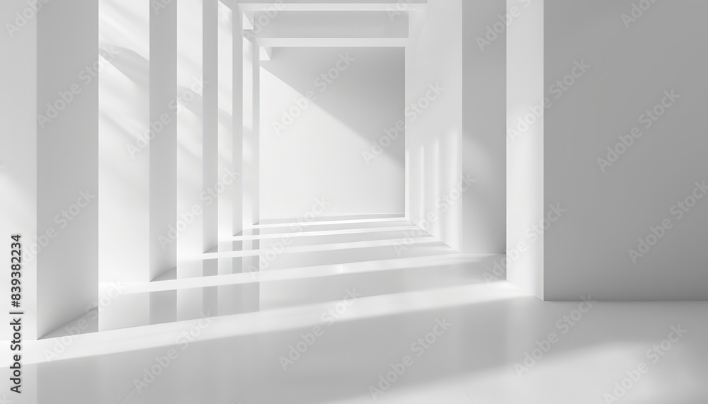 Obraz premium white background with light shades and invisible lines lights and shadow play on white wall of empty room