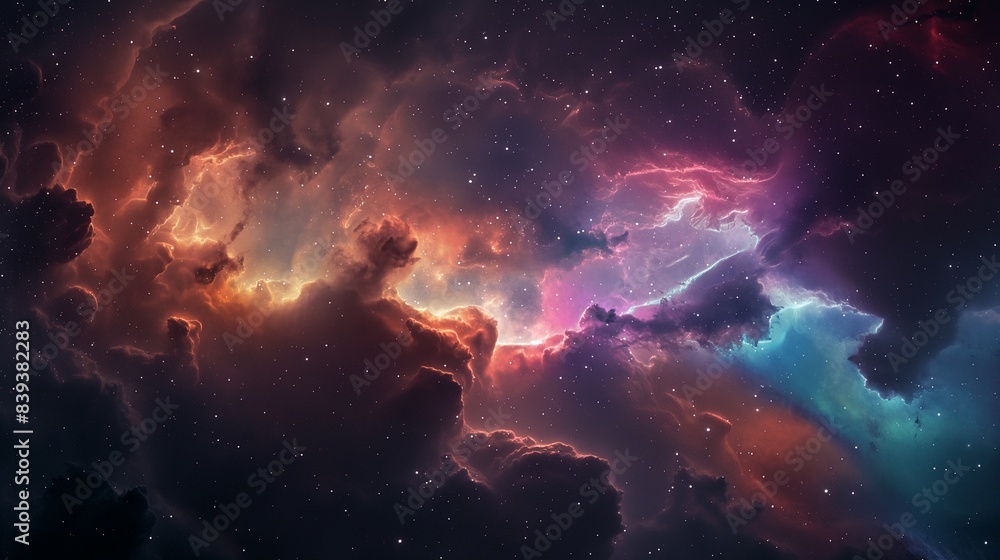 Colorful Nebula and Stars in Outer Space Colorful Nebula and Stars in Outer Space