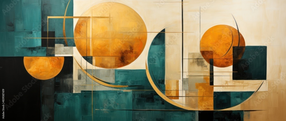 custom made wallpaper toronto digitalConstructivist art, featuring bold geometric shapes, lines, and a dynamic composition