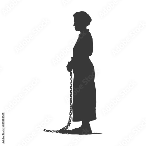 Chained Woman Silhouette: Historical Enslavement, Resistance Symbol.