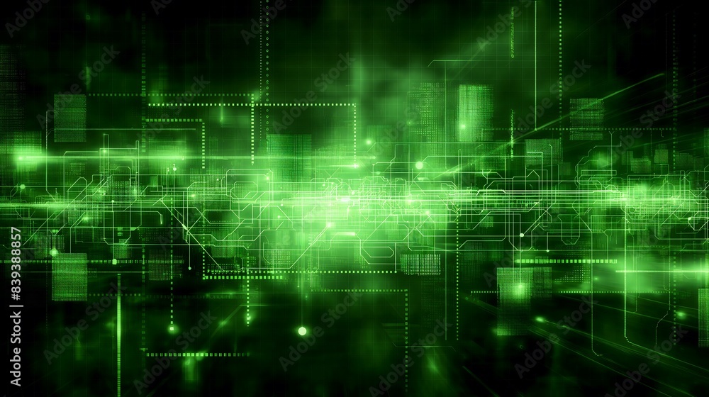 Futuristic Green Digital Circuit Background Futuristic Green Digital Circuit Background