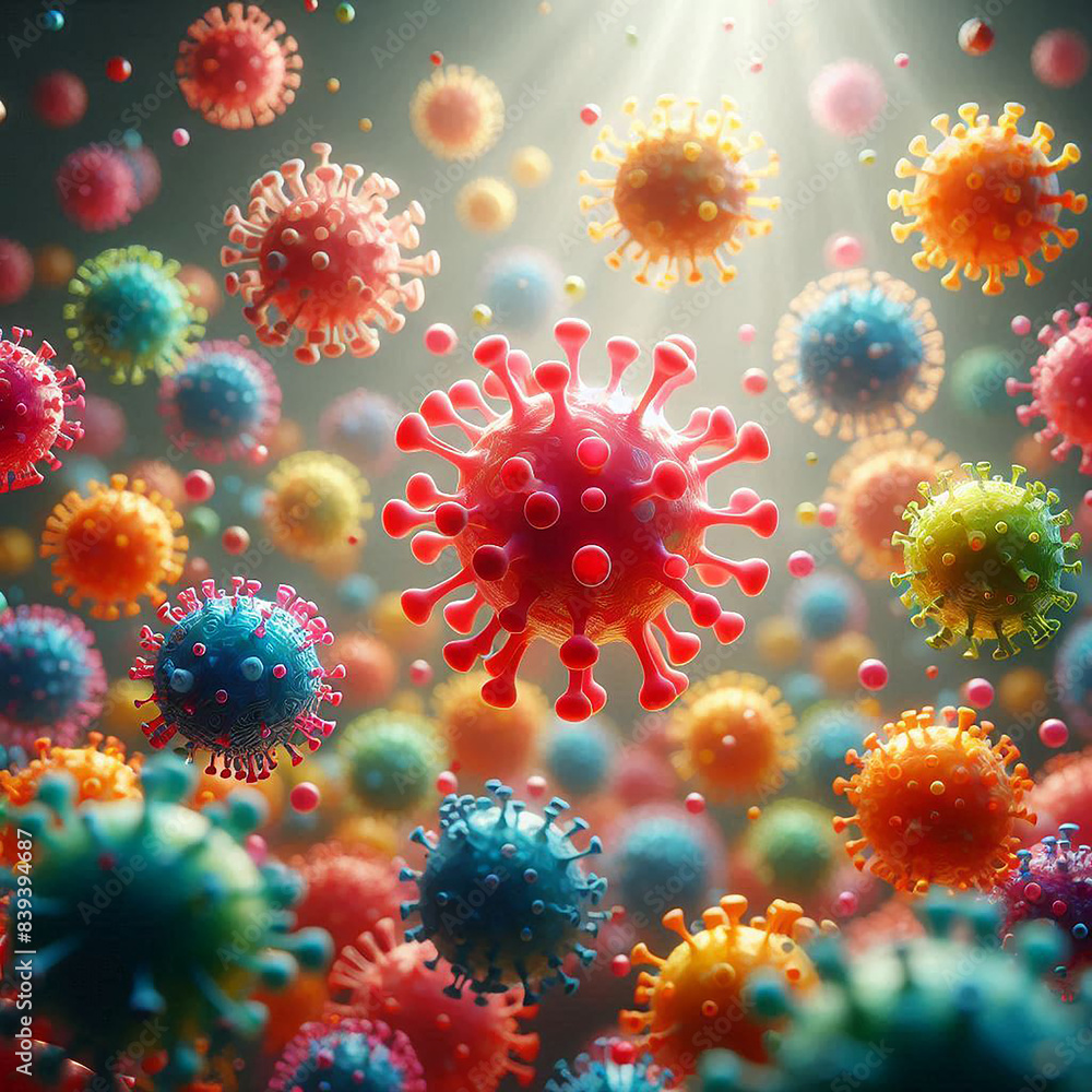 3D medical background with Covid-19 virus, Vector, poster 3D medical background with Covid-19 virus, Vector, poster