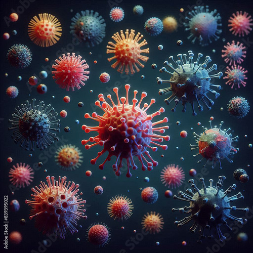 3D medical background with Covid-19 virus, Vector, poster © NKSEE