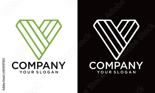 Modern creative V Logo Design and template. V VV icon initials based Monogram and Letters in vector. photo