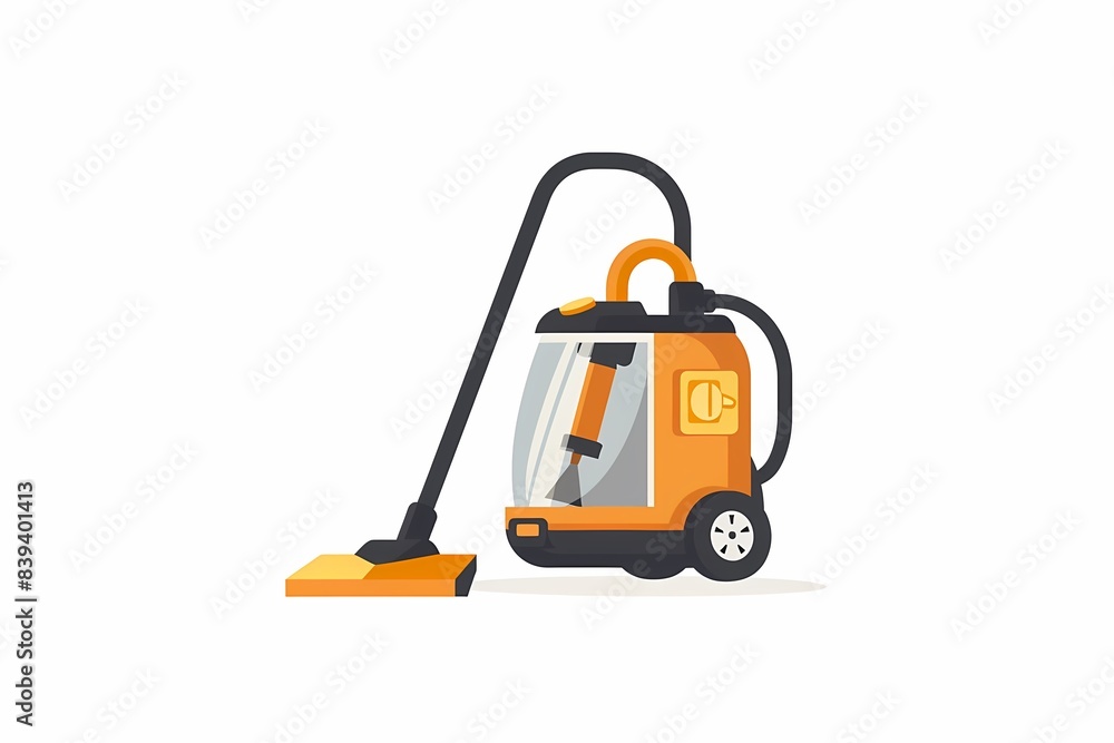 Modern 64-bit Vacuum Cleaner Vector Illustration in Flat Design on White Background Modern 64-bit Vacuum Cleaner Vector Illustration in Flat Design on White Background