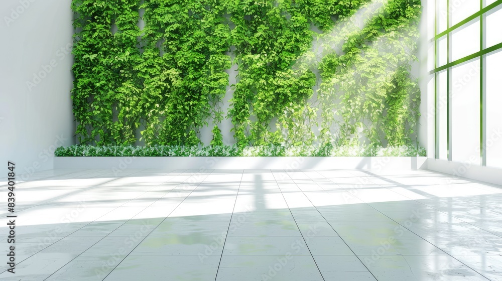 a green wall showcasing a hexagon-shaped wood pattern, juxtaposed against a minimalist concrete floor background, offering a versatile mock-up for home, office, or public place decoration. a green wall showcasing a hexagon-shaped wood pattern, juxtaposed against a minimalist concrete floor background, offering a versatile mock-up for home, office, or public place decoration.