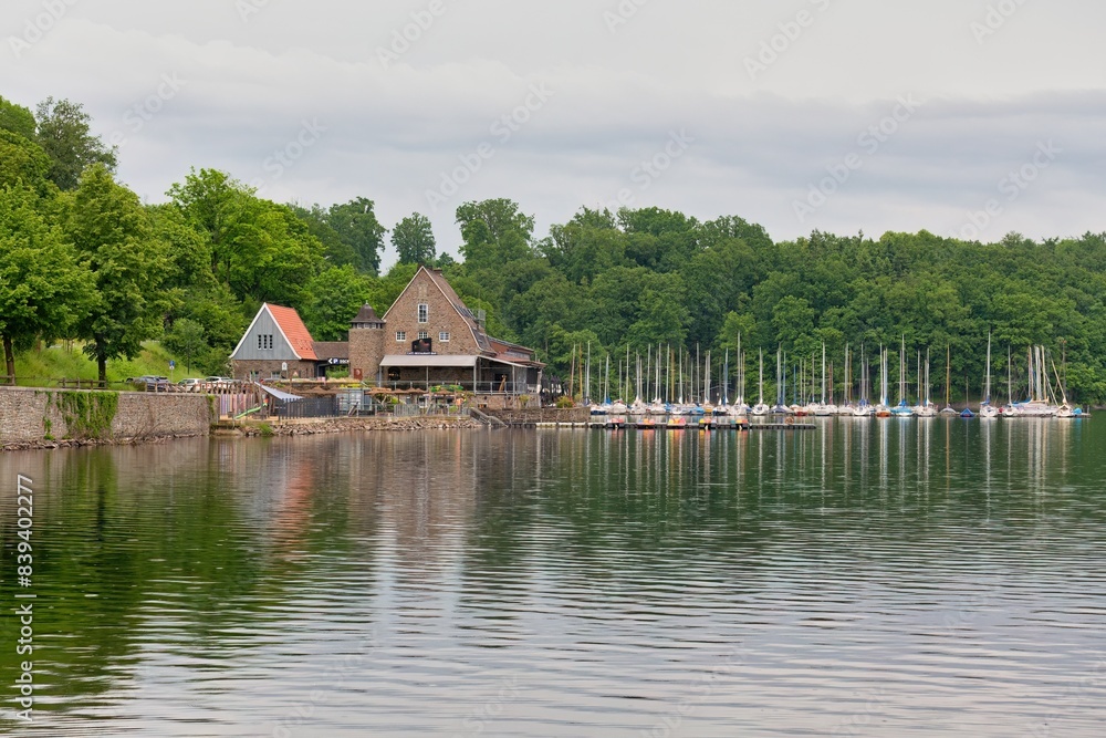Obraz premium house on the lake Möhnesee