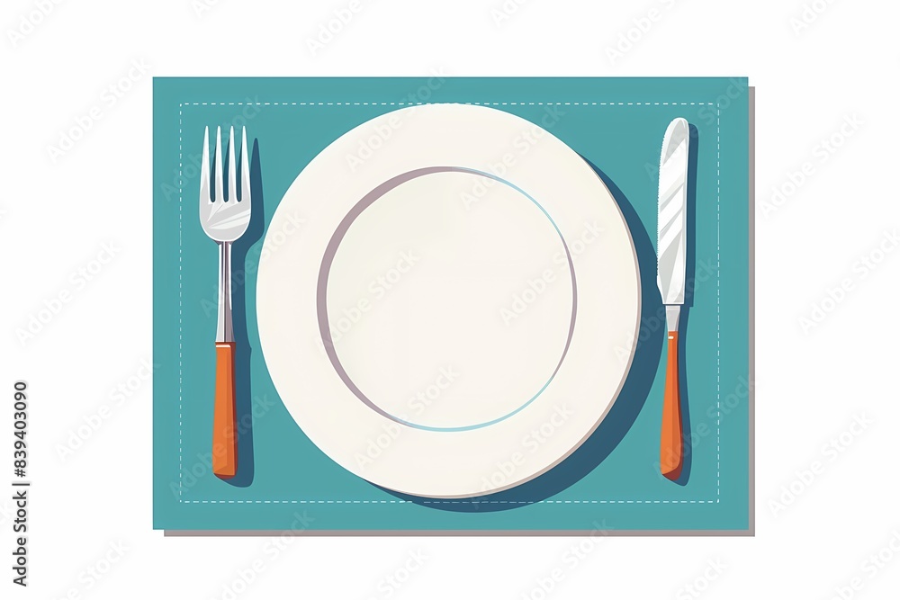 Modern 64-Bit Technology Placemat Vector Illustration on White Background Modern 64-Bit Technology Placemat Vector Illustration on White Background
