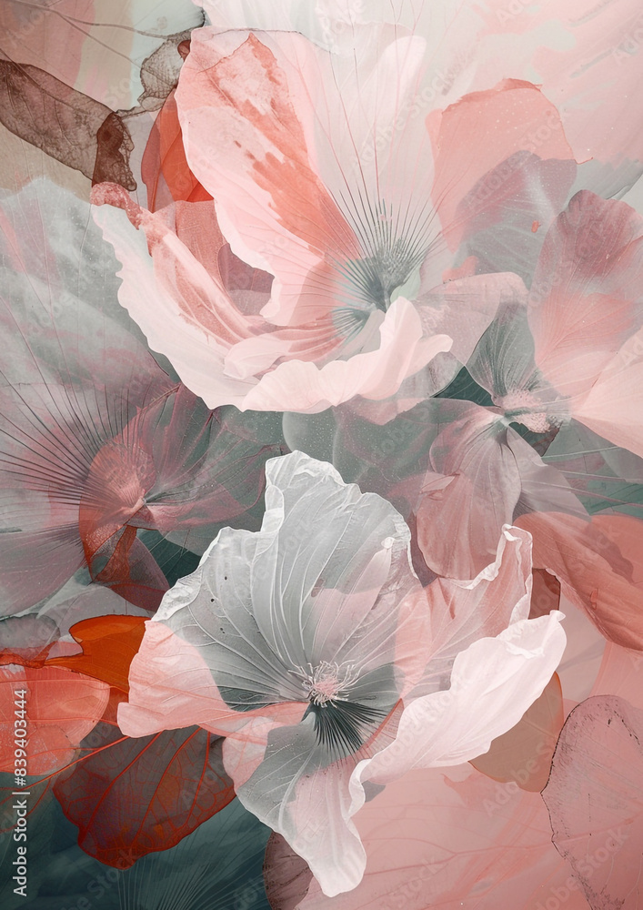 custom made wallpaper toronto digitalA painting of pink flowers with soft pastel colors. The painting has a soft and calming mood