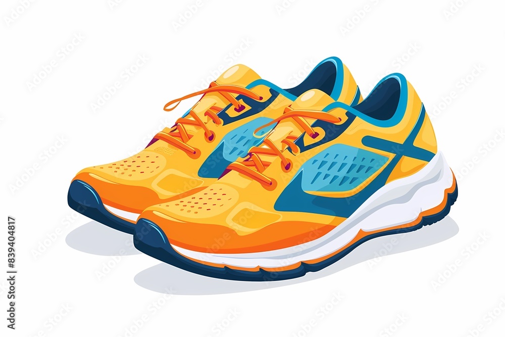 Minimalist Vector Design of 64-bit Running Shoes on White Background Minimalist Vector Design of 64-bit Running Shoes on White Background