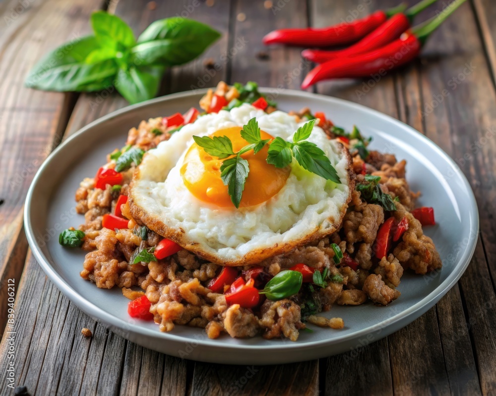 Holy basil rice with fried egg, a Thai food you must try Holy basil rice with fried egg, a Thai food you must try