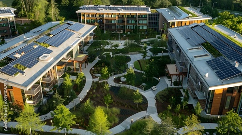 Eco-Friendly Senior Living Community Promotes Sustainable Lifestyle with Solar Panels, Green Roofs, © pkproject