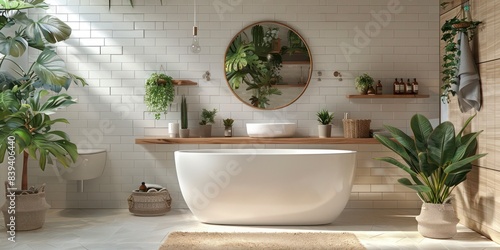 Modern Minimalist Bathroom Interior - AI Generated