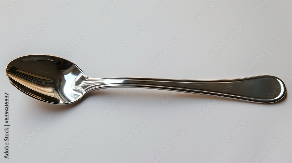 Silver Spork on White Background - Versatile Cutlery Tool for Dining and Camping Silver Spork on White Background - Versatile Cutlery Tool for Dining and Camping