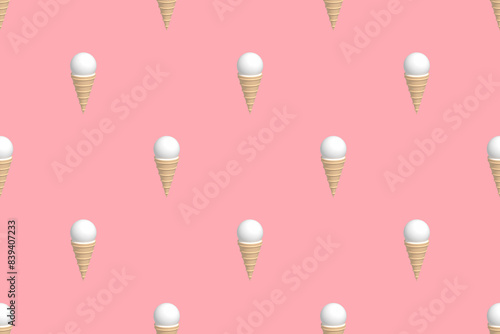 Seamless pattern on the theme of ice cream. Assorted ice cream.
