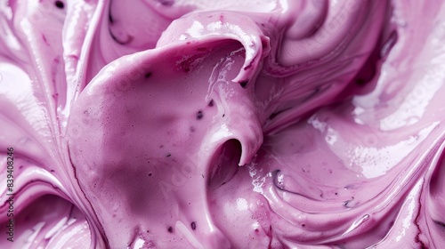 Close-up of a rich, creamy purple texture or substance, ideal for backgrounds or creative design projects, showcasing smooth, vibrant details.