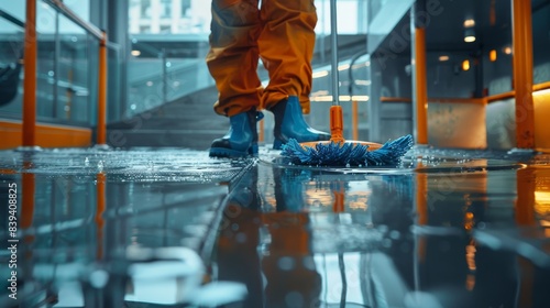 Flooding basements and electrical rooms after a leak. Flooded Basement, Water Damage Cleanup, Leaking Pipes, Electrical Hazards, Emergency Restoration Concepts photo