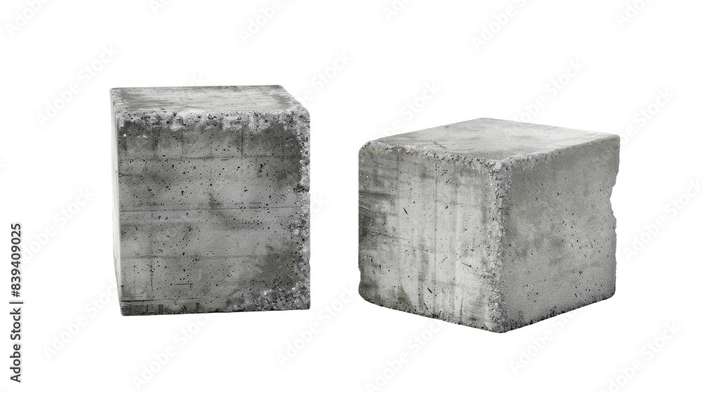 Two concrete blocks in isolated on transparent background Two concrete blocks in isolated on transparent background