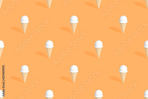 Seamless pattern on the theme of ice cream.