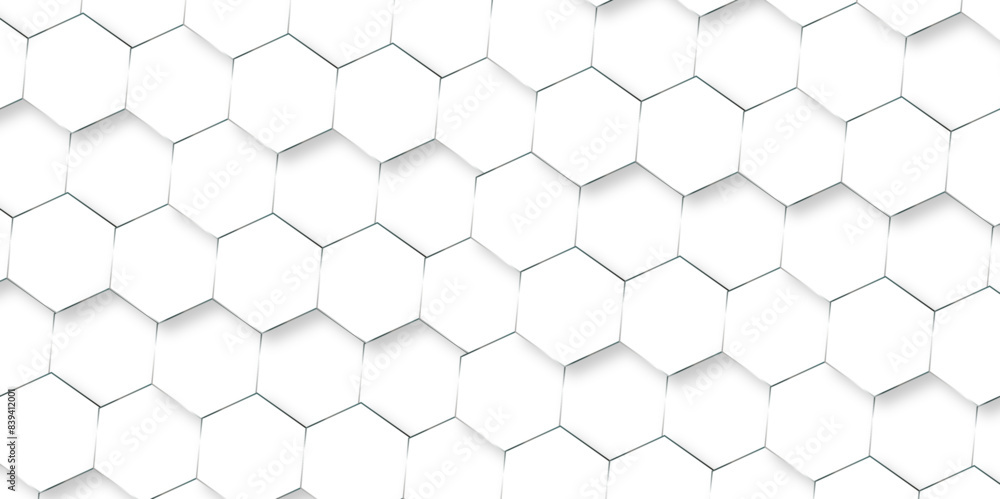 Naklejka premium Seamless 3d background with hexagons Abstract hexagon polygonal pattern background vector. seamless bright white abstract honeycomb background. 
