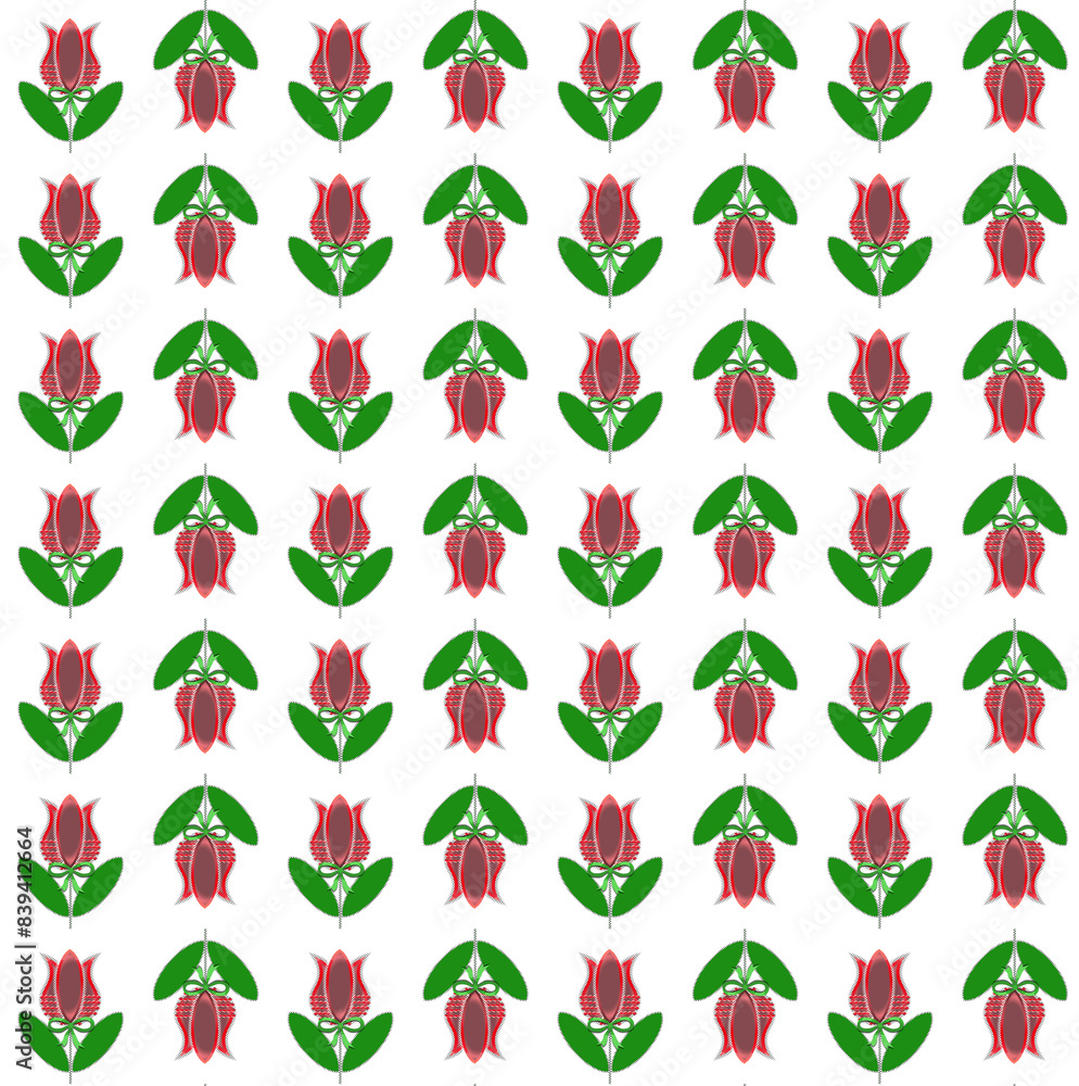 Modern Red Rows of Tulips Pattern Seamless Repeat Modern Red Rows of Tulips Pattern Seamless Repeat