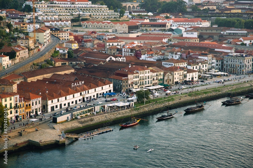 Fototapeta premium Porto, Portugal - August 2014: view of Old Town of Porto, Portugal