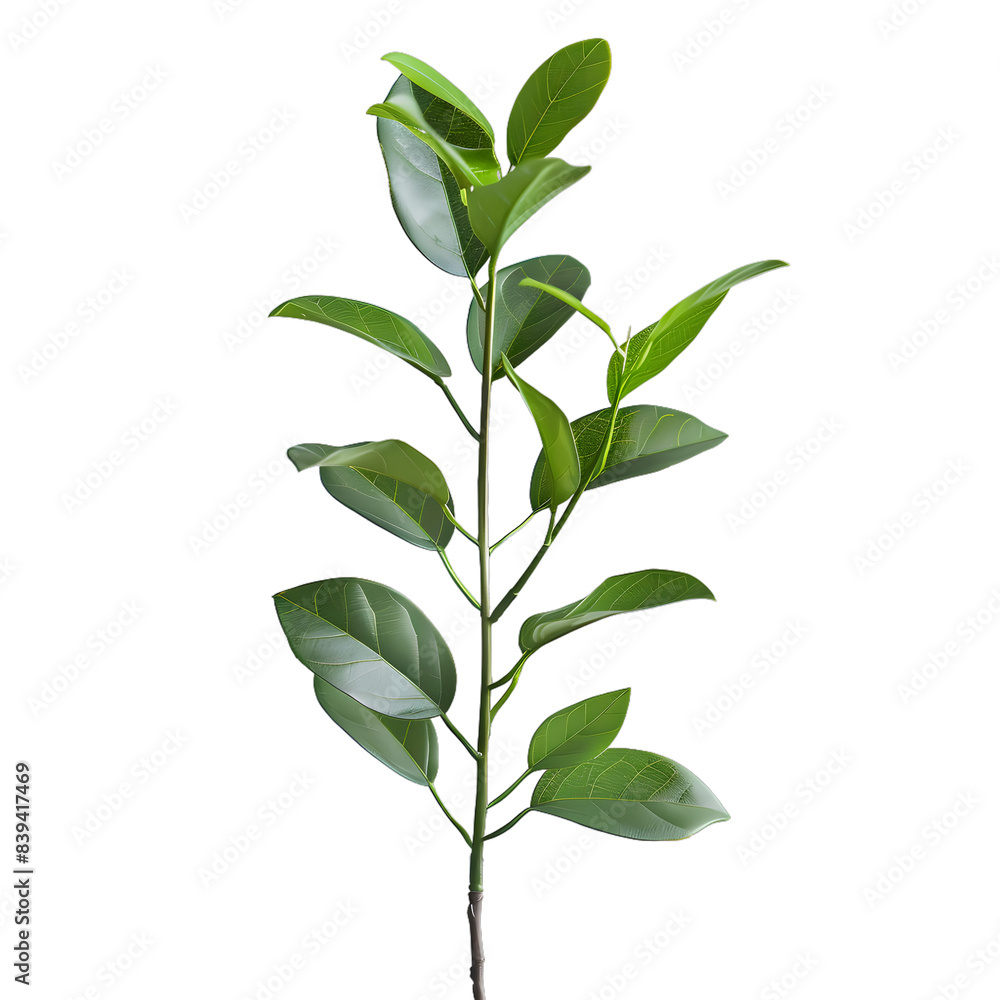 Fototapeta premium [Transparent Background PNG]Green Leaves on White Background