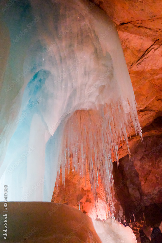 Obraz premium Eisriesenwelt in Werfen, largest Ice Cave in the world, Salzburg, Austria, Europe