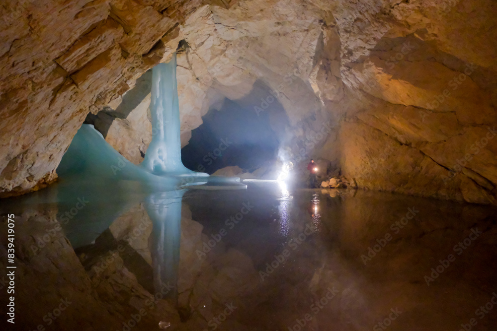 Naklejka premium Eisriesenwelt in Werfen, largest Ice Cave in the world, Salzburg, Austria, Europe