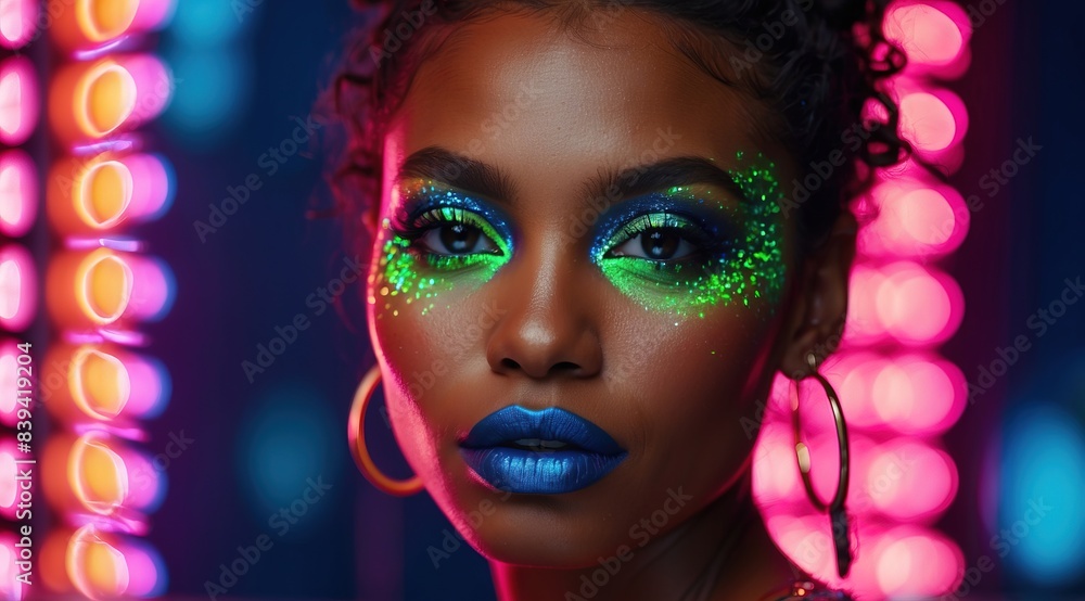 Black woman model wearing trendy clothes and makeup, model in trendy dress, photoshoot Black woman model wearing trendy clothes and makeup, model in trendy dress, photoshoot