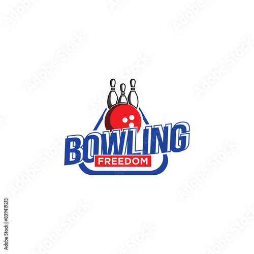 Bowling logo sport, bowling vector illustration