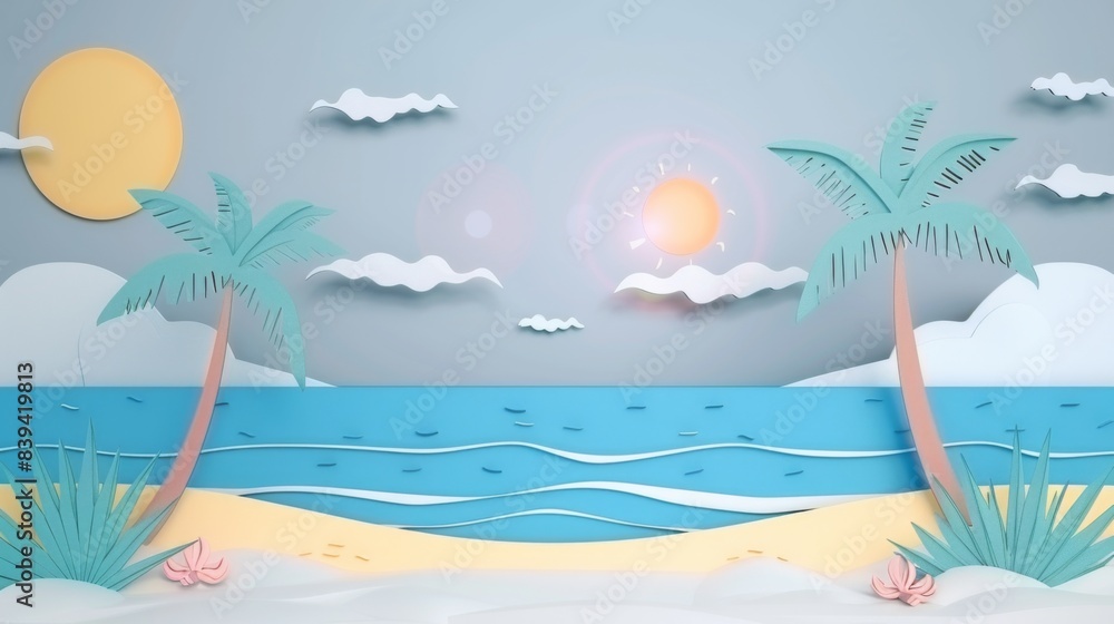 Fototapeta premium Tropical Beach Scene