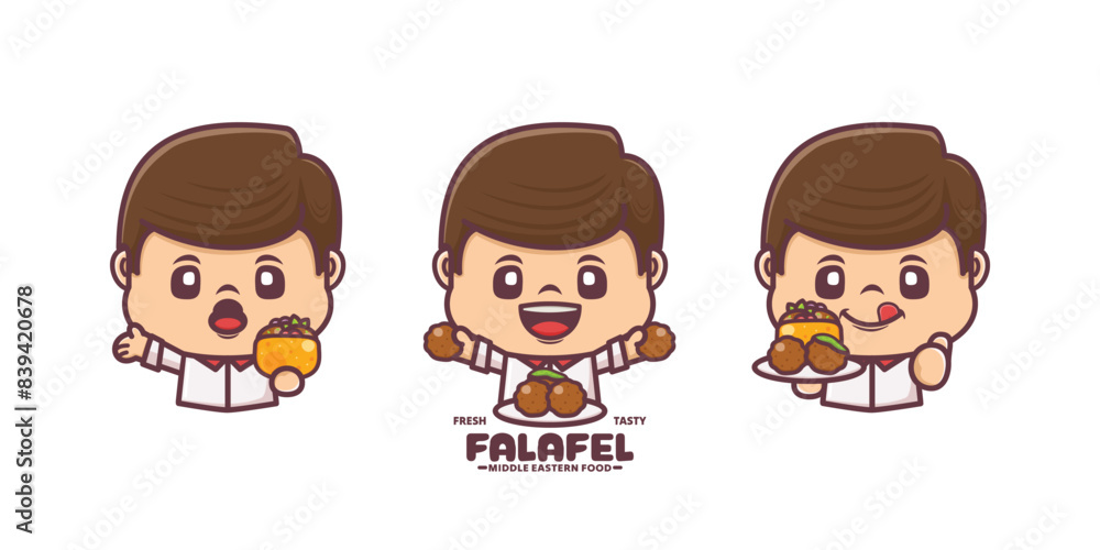 cute cartoon mascot with middle eastern food falafel cute cartoon mascot with middle eastern food falafel