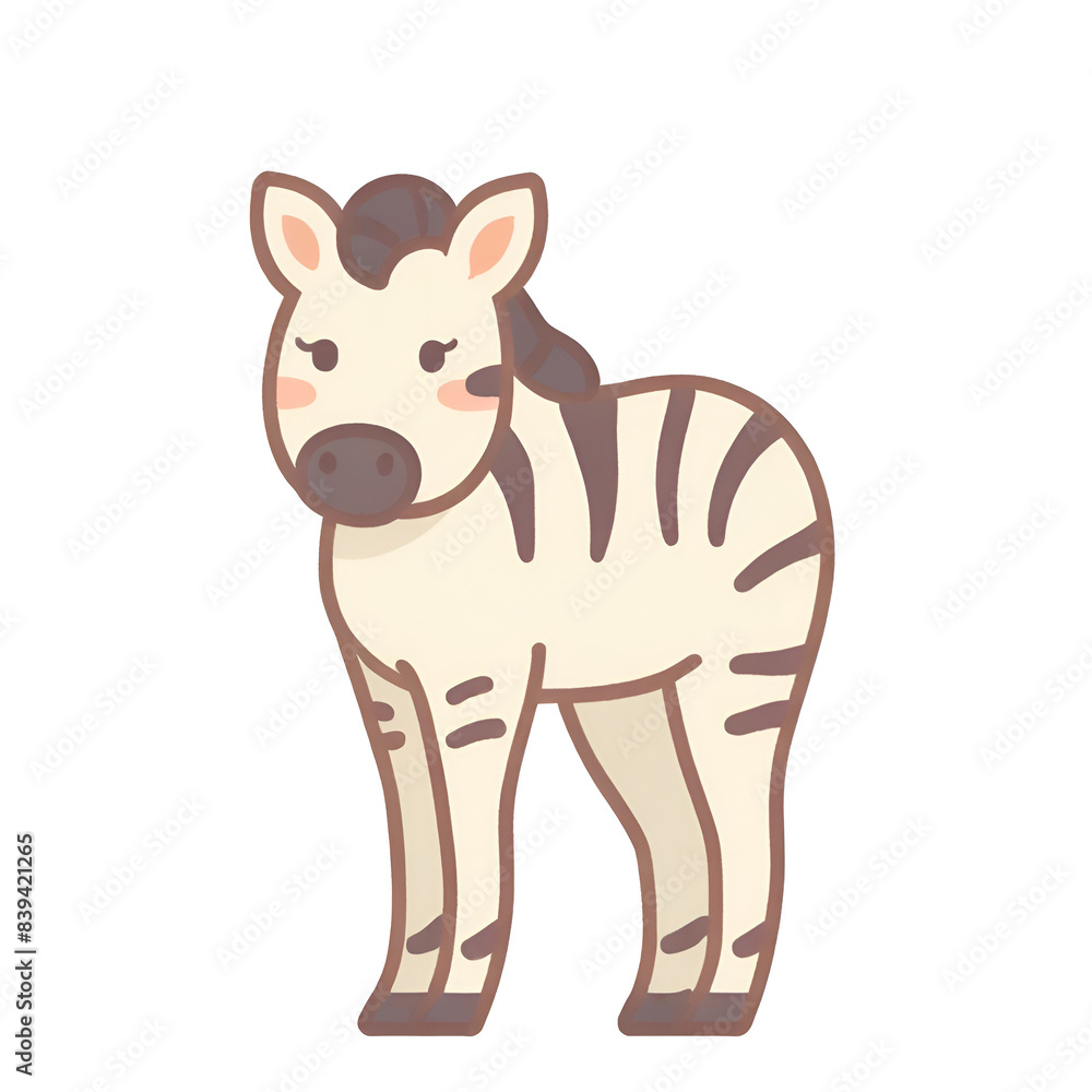 Obraz premium Zebra transparent, simple icon, PNG, can be used easily and conveniently.