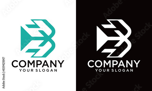 Letter B with currency symbol or bitcoin icon logo design vector