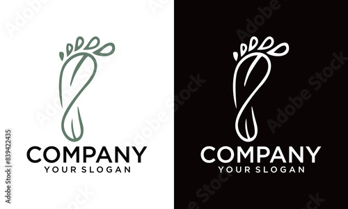 nature foot logo design. green health care symbol icon vector
