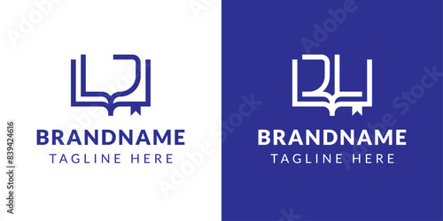 Letters LJ and JL Book Logo, suitable for businesses related to books with LJ or JL initials