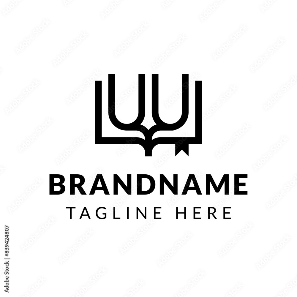 Letters UU Book Logo, suitable for business related to book with UU initials Letters UU Book Logo, suitable for business related to book with UU initials