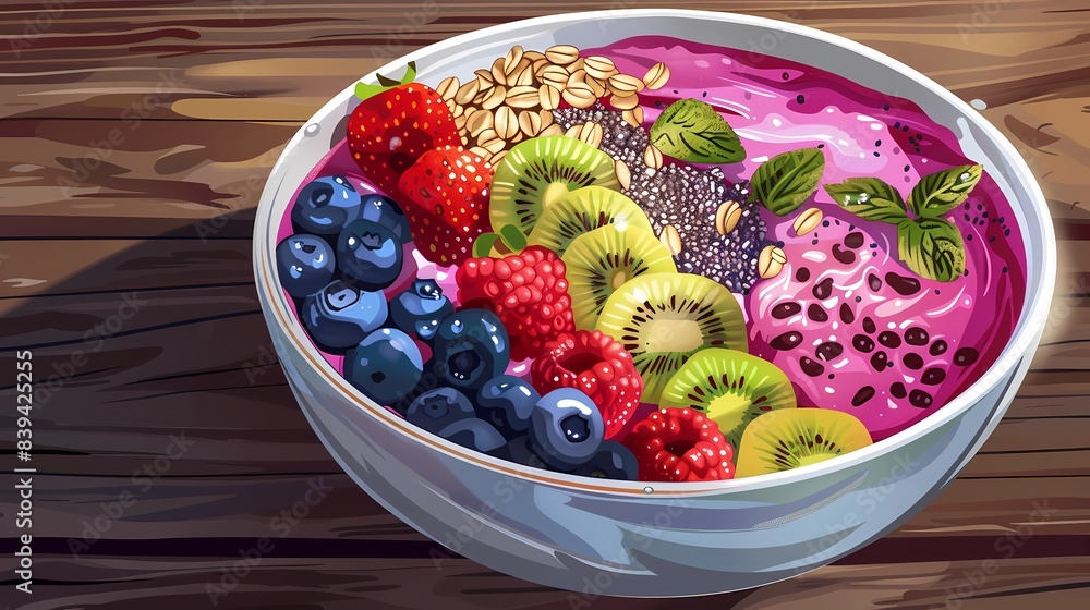 Berry smoothie bowl with fresh raspberries and blackberries Berry smoothie bowl with fresh raspberries and blackberries
