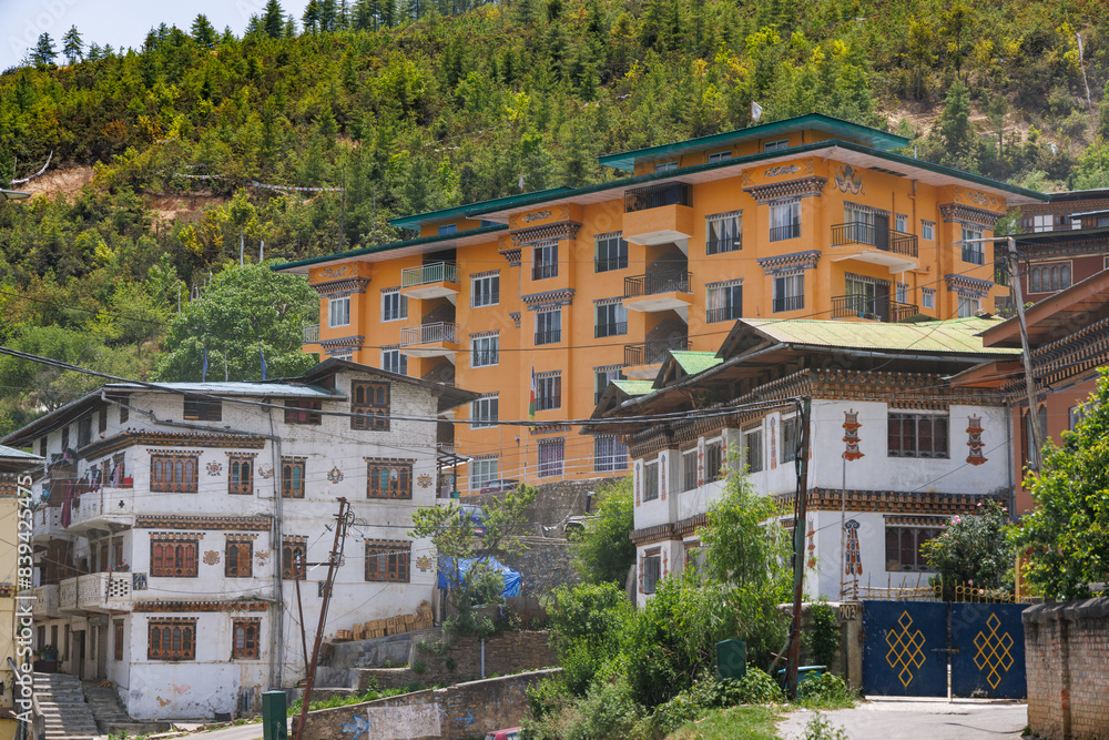 Naklejka premium view of the Thimphu City