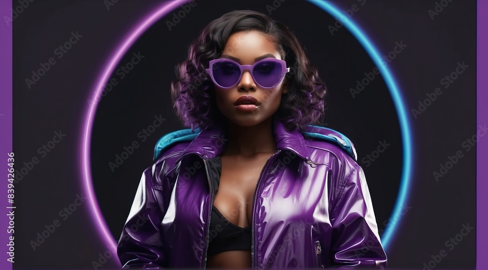Black woman model wearing trendy clothes and makeup, model in trendy dress, photoshoot Black woman model wearing trendy clothes and makeup, model in trendy dress, photoshoot