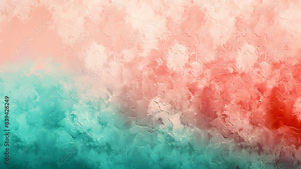 Fototapeta premium Gradient from mint to coral abstract shades digital backdrop