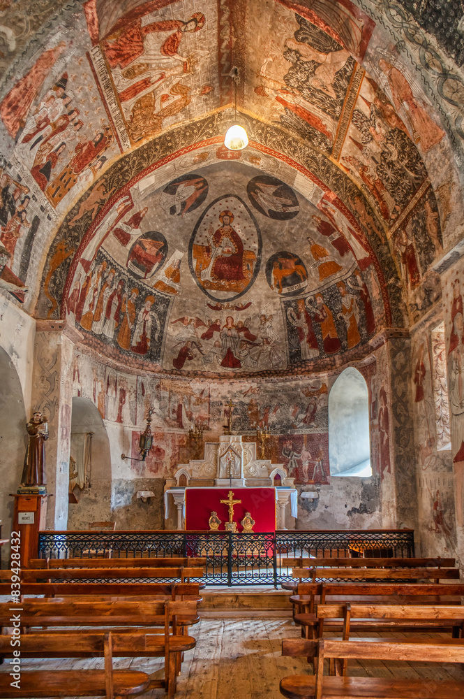 Obraz premium church of saint anne of castillon de larboust, France
