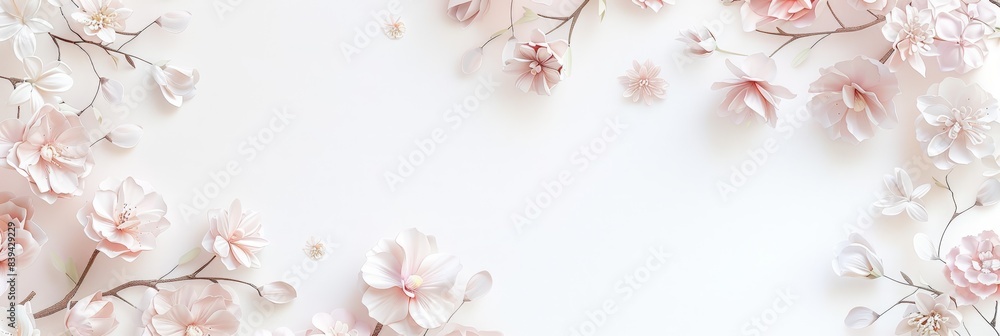 Elegant wedding card border design with soft edges and a light white color palette. romantic floral motifs in a delicate watercolor style. wedding theme elements and wedding clipart. Elegant wedding card border design with soft edges and a light white color palette. romantic floral motifs in a delicate watercolor style. wedding theme elements and wedding clipart.