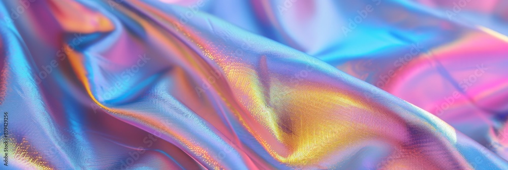 Naklejka premium Abstract iridescent holographic cloth background