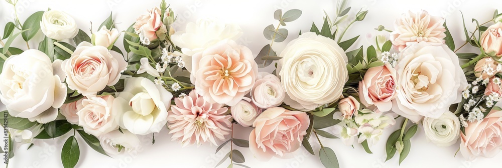 Elegant wedding card border design with soft edges and a light white color palette. romantic floral motifs in a delicate watercolor style. wedding theme elements and wedding clipart. Elegant wedding card border design with soft edges and a light white color palette. romantic floral motifs in a delicate watercolor style. wedding theme elements and wedding clipart.
